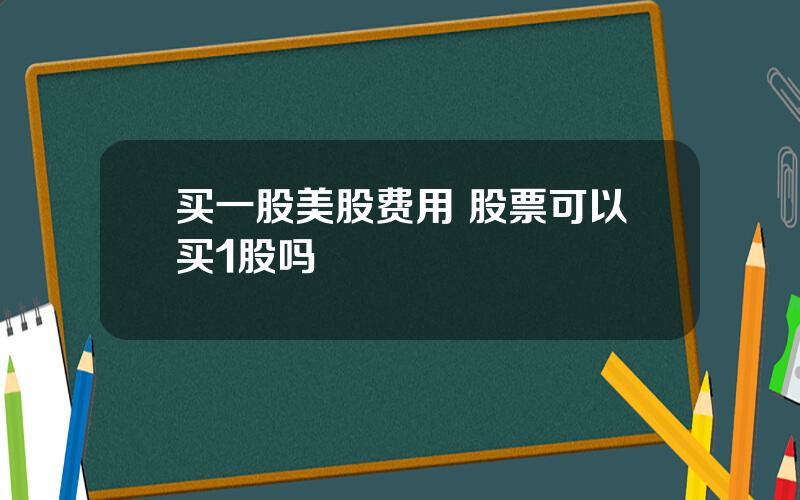 买一股美股费用 股票可以买1股吗